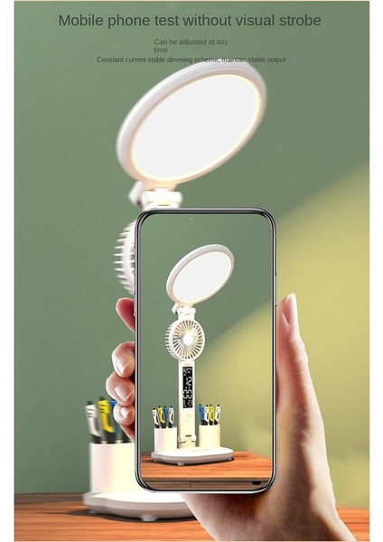 LED Saat Tablo Lambası USB Ücretli Dimmable Masa Lambası 4960 Mah Fan Işığı Katlanabilir Göz Koruması Okuma Gece Işığı (Yurt Dışından) modelleri