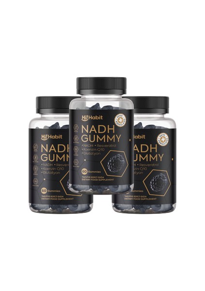 Nadh Gummy – Q10, Glutatyon, Resveratrol Içeren Vegan Takviye Edici Gıda (90 Günlük) fiyatları