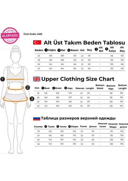 Kadın Büyük Beden Battal Alt Üst İkili Takım