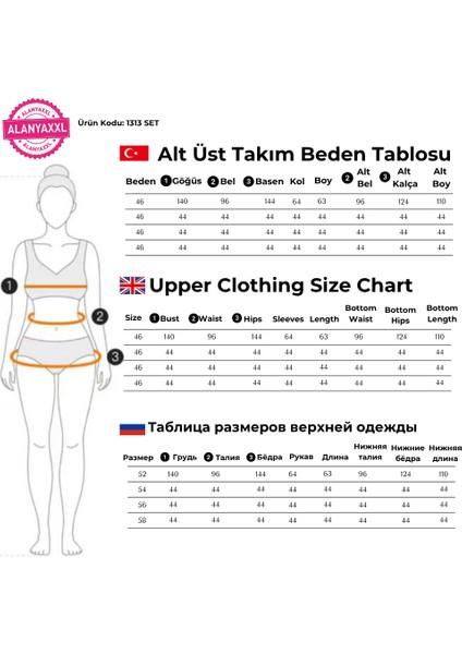 Kadın Büyük Beden Beyaz Alt Üst Ikili Takım