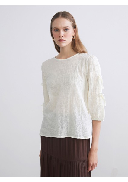 Yeni Sezon Bisiklet Yaka Dokulu Bluz