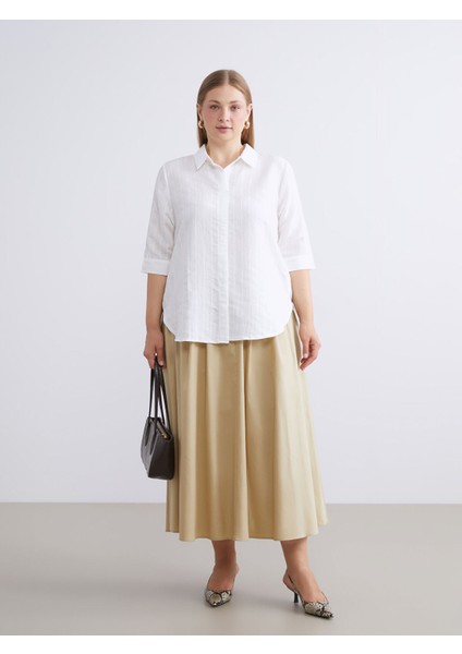 Yeni Sezon Standart Fit Poplin Pileli Etek fiyatları