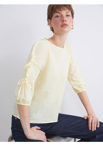 Yeni Sezon Bisiklet Yaka Dokulu Bluz