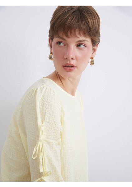 Yeni Sezon Bisiklet Yaka Dokulu Bluz modelleri