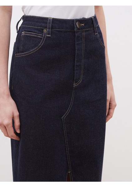 Yeni Sezon Loose Fit Yırtmaçlı Jean Etek modelleri