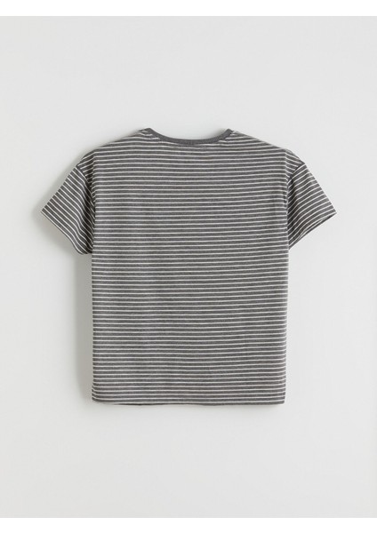 Yeni Sezon Bisiklet Yaka Çizgili Kadın Pijama Üstü indirimleri