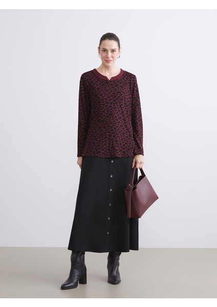 Yeni Sezon Bisiklet Yaka Leopar Desenli Kadın Tişört fiyatları