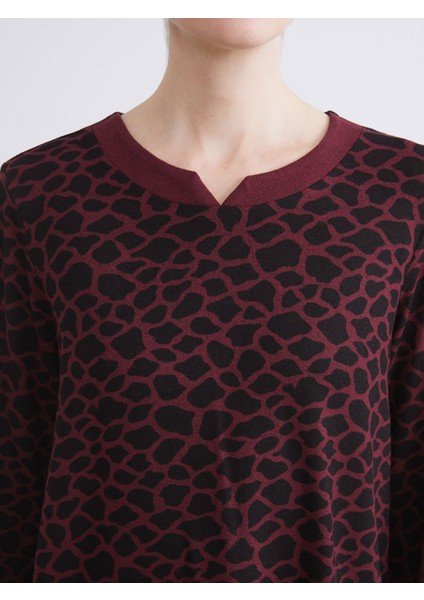 Yeni Sezon Bisiklet Yaka Leopar Desenli Kadın Tişört modelleri