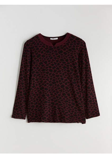 Yeni Sezon Bisiklet Yaka Leopar Desenli Kadın Tişört indirimleri