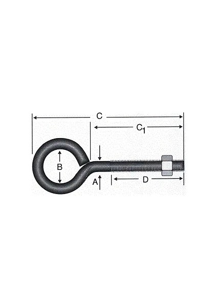 Kapalı Metrik Kanca M5 / 21X100 - 100 Adet fiyatları