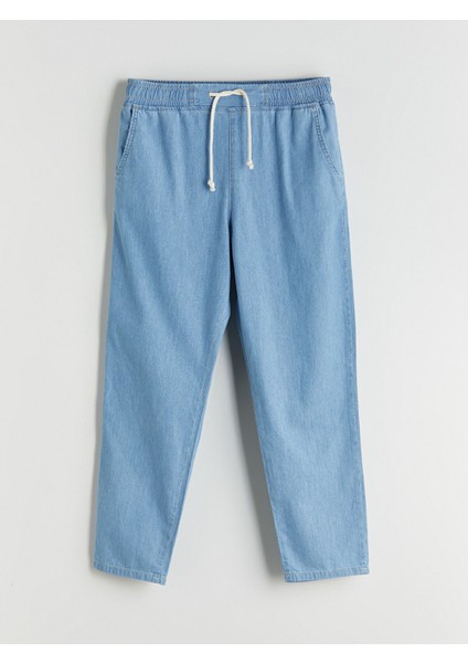Yeni Sezon Beli Lastikli Paperbag Kadın Jean Pantolon indirimleri