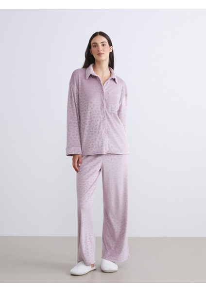 Yeni Sezon Gömlek Yaka Kadife Kadın Pijama Takımı fiyatları