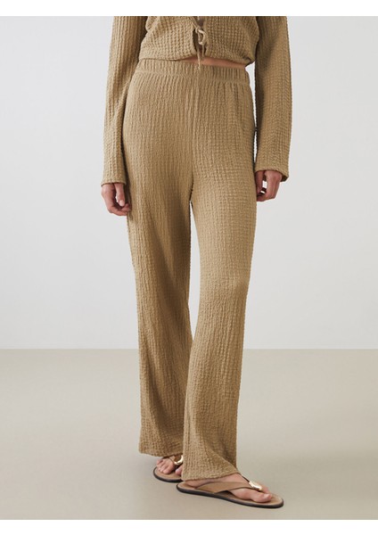 Yeni Sezon Beli Lastikli Dokulu Kadın Pantolon fiyatları