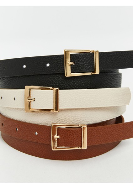 Yeni Sezon Deri Görünümlü Kadın Kemer 3'lü indirimleri
