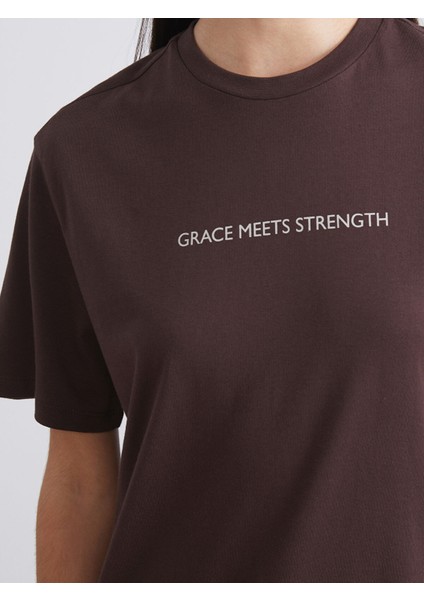 Yeni Sezon Bisiklet Yaka Baskılı Oversize Kadın Tişört 2'li indirimleri