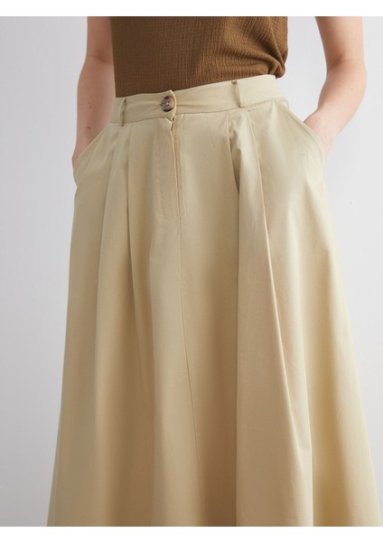 Yeni Sezon Standart Fit Poplin Pileli Etek fırsatları