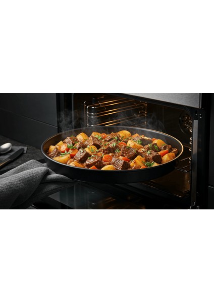 Siyah Parlak Emaye Yuvarlak Fırın Tepsisi 32 cm modelleri