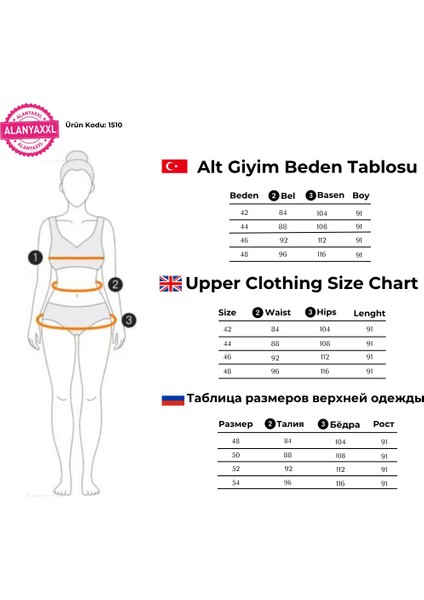 Kadın Büyük Beden Boru Paça Yüksek Bel Toparlayıcı Boru Paça Pantolon