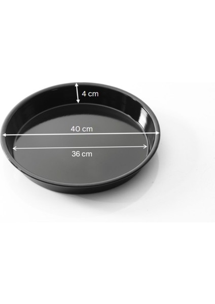 Siyah Parlak Emaye Yuvarlak Fırın Tepsisi 40 cm fiyatları