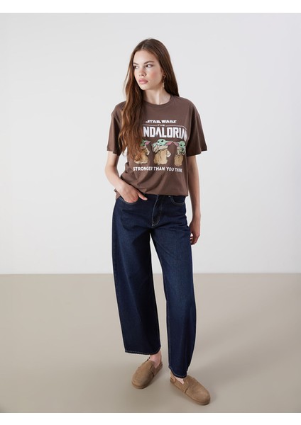 Yeni Sezon Bisiklet Yaka The Mandalorian Baskılı Kadın Tişört fiyatları