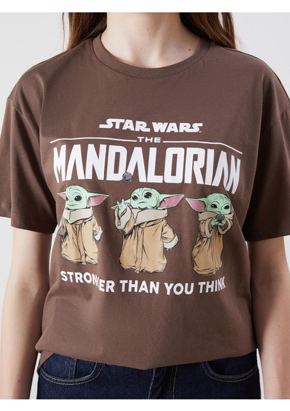 Yeni Sezon Bisiklet Yaka The Mandalorian Baskılı Kadın Tişört modelleri