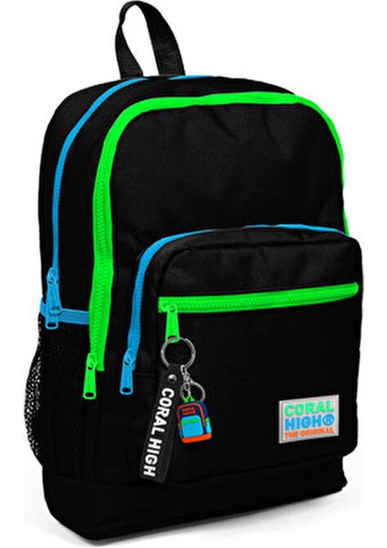 Dört Bölmeli Siyah Okul Çantası Ortopedik Tasarım 27x38x14 cm İlkokul İçin fiyatları