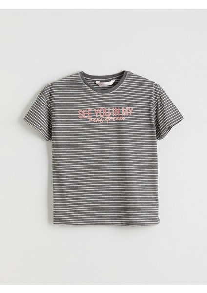 Yeni Sezon Bisiklet Yaka Çizgili Kadın Pijama Üstü fırsatları