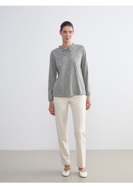 Yeni Sezon Fırfırlı Bağlamalı Yaka Bluz fiyatları