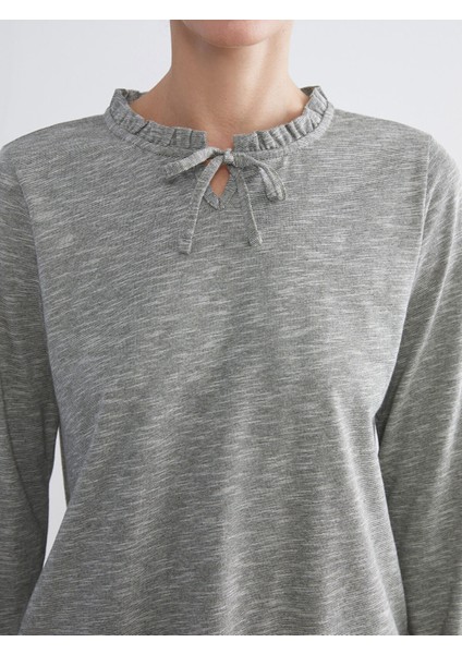 Yeni Sezon Fırfırlı Bağlamalı Yaka Bluz modelleri