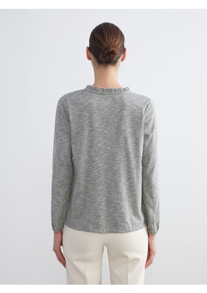 Yeni Sezon Fırfırlı Bağlamalı Yaka Bluz fırsatları