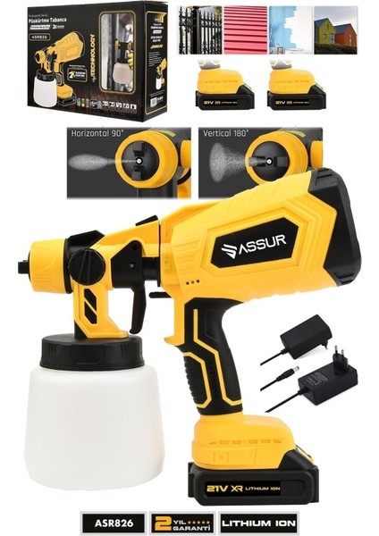 21V Çift Akülü 300 mm Vernik Sprey Boya Püskürtme Makinesi Assur