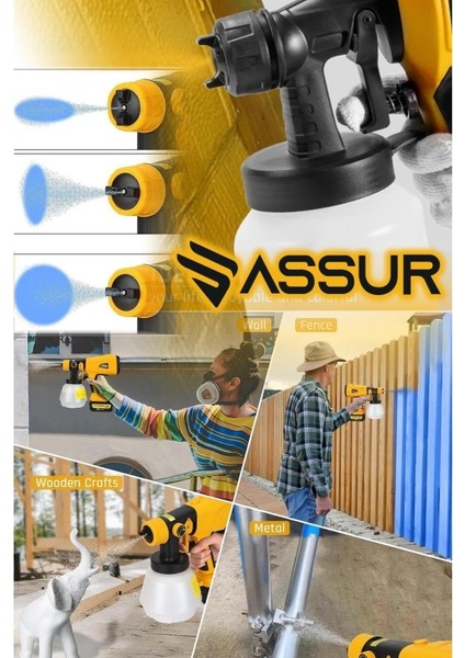 21V Çift Akülü 300 mm Vernik Sprey Boya Püskürtme Makinesi Assur fırsatları