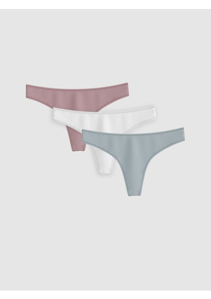 Yeni Sezon Düz Tanga Külot 3'lü