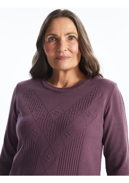 Yeni Sezon Bisiklet Yaka Dokulu Kadın Triko Kazak