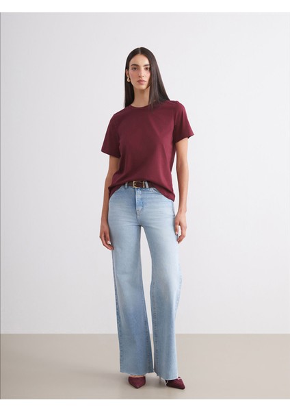 Yeni Sezon Bisiklet Yaka Kadın Tişört 2'li modelleri