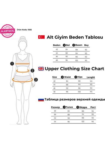 Kadın Büyük Beden Toparlayıcı Yüksek Bel Boru Paça Pantolon