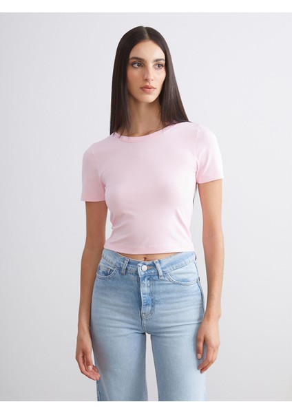 Yeni Sezon Bisiklet Yaka Kadın Crop 2'li modelleri