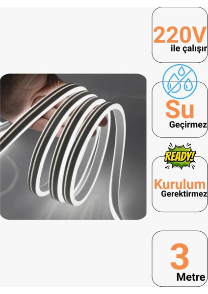 220 Volt Neon LED Tak Çalıştır 6X12MM Esnek Hortum LED Suya Dayanıklı Şerit Aydınlatma fiyatları