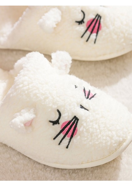 Yeni Sezon Hayvan Nakışlı Pelüş Kadın Ev Terliği modelleri