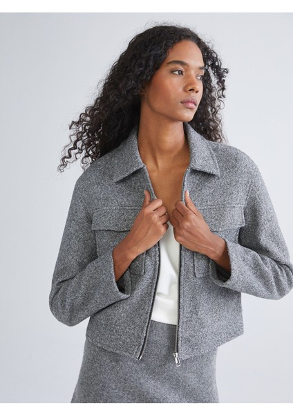 Yeni Sezon Gömlek Yaka Kadın Kaşe Kaban