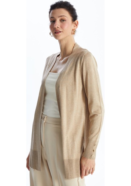 Yeni Sezon Şal Yaka Düz Uzun Kollu Kadın Triko Hırka modelleri