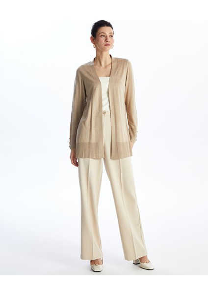 Yeni Sezon Şal Yaka Düz Uzun Kollu Kadın Triko Hırka fırsatları