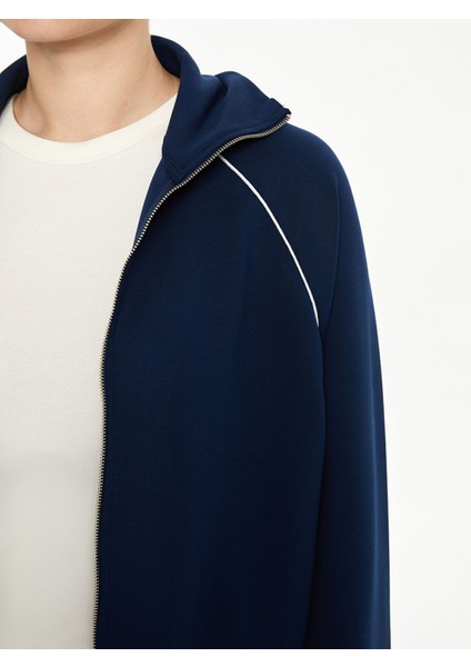 Yeni Sezon Dik Yaka Oversize Kadın Fermuarlı Sweatshirt modelleri