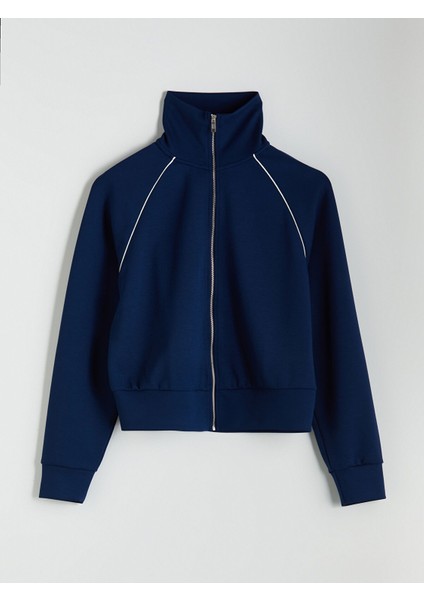 Yeni Sezon Dik Yaka Oversize Kadın Fermuarlı Sweatshirt indirimleri