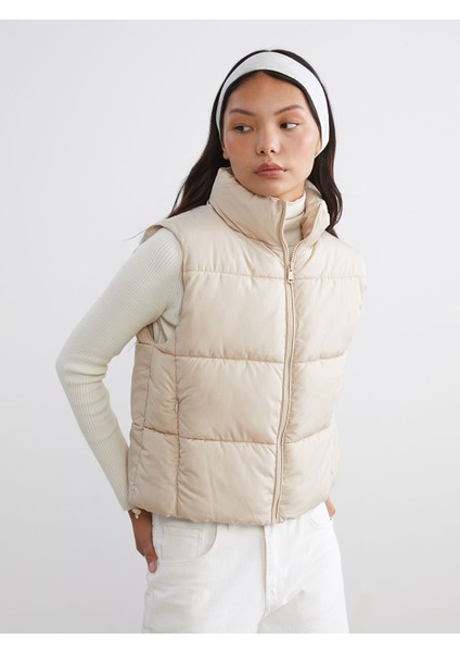 Yeni Sezon Dik Yaka Kadın Şişme Yelek