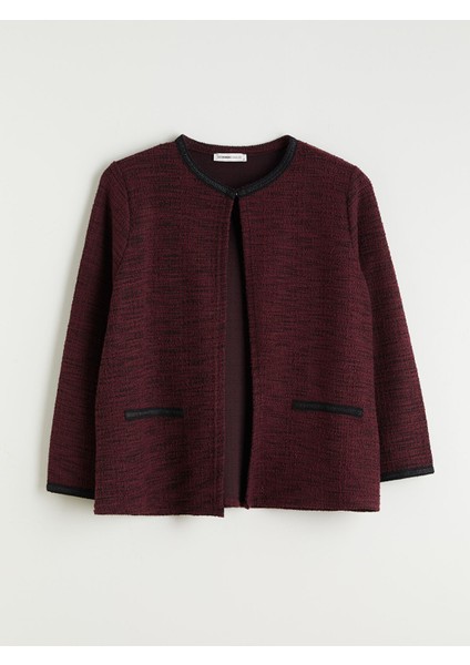 Yeni Sezon Bisiklet Yaka Dokulu Kadın Hırka