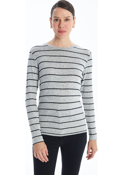 Yeni Sezon Bisiklet Yaka Çizgili Kadın Tişört