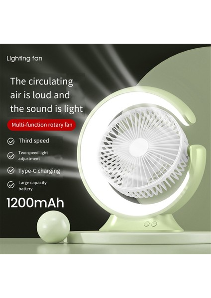Masa Lambası Fan 1200MAH Masaüstü Koşucusu Işık Mini El Elektrik Fan Çoklu Işlevli Pratik 3 Hızlı Fan, Yeşil (Yurt Dışından) indirimleri