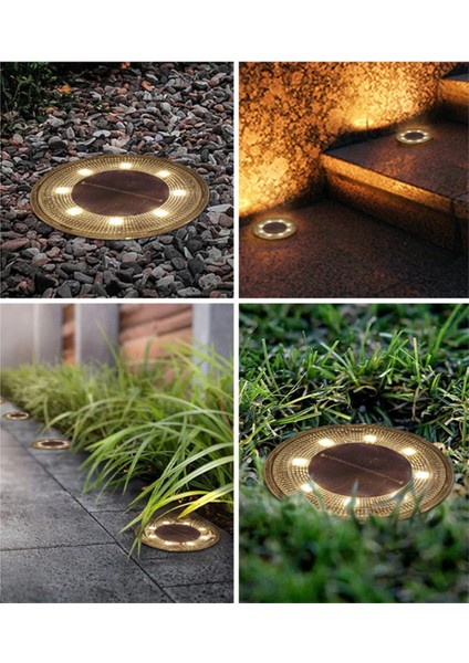 Güneş Yer Işıkları IP68 Su Geçirmez Güneş Powered Disk Işıkları Dış Mekan Peyzaj Işığı Beyaz Işık Beyaz Işık (Yurt Dışından) fiyatları