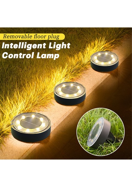 Güneş Yer Işıkları IP68 Su Geçirmez Güneş Powered Disk Işıkları Dış Mekan Peyzaj Işığı Beyaz Işık Beyaz Işık (Yurt Dışından) fırsatları